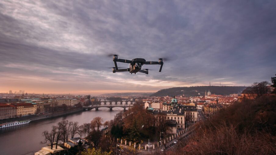survol drone maison